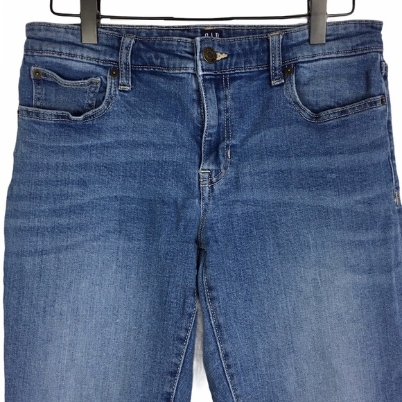GAP Jeans Straight Medium Indigo Wash Stretch Denim Mid Rise Size 28 Regular - Picture 2 of 13